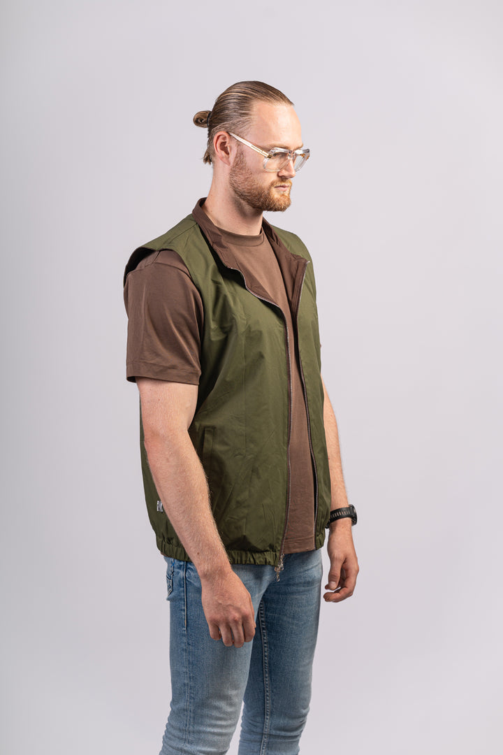 GREEN/BROWN BODYWARMER