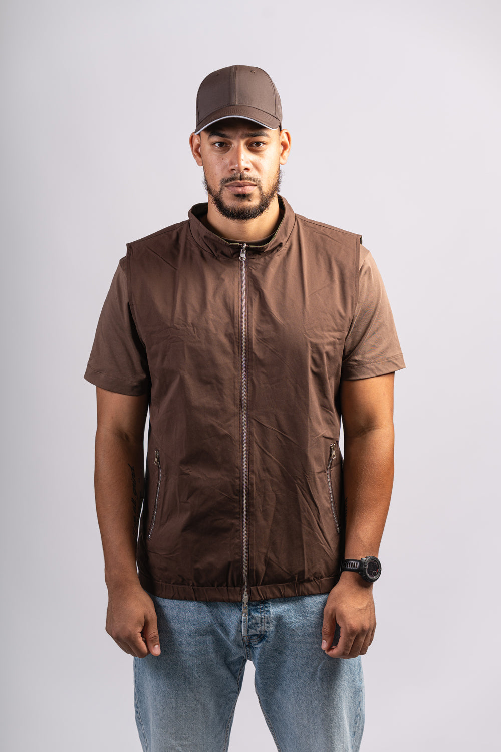 GREEN/BROWN BODYWARMER