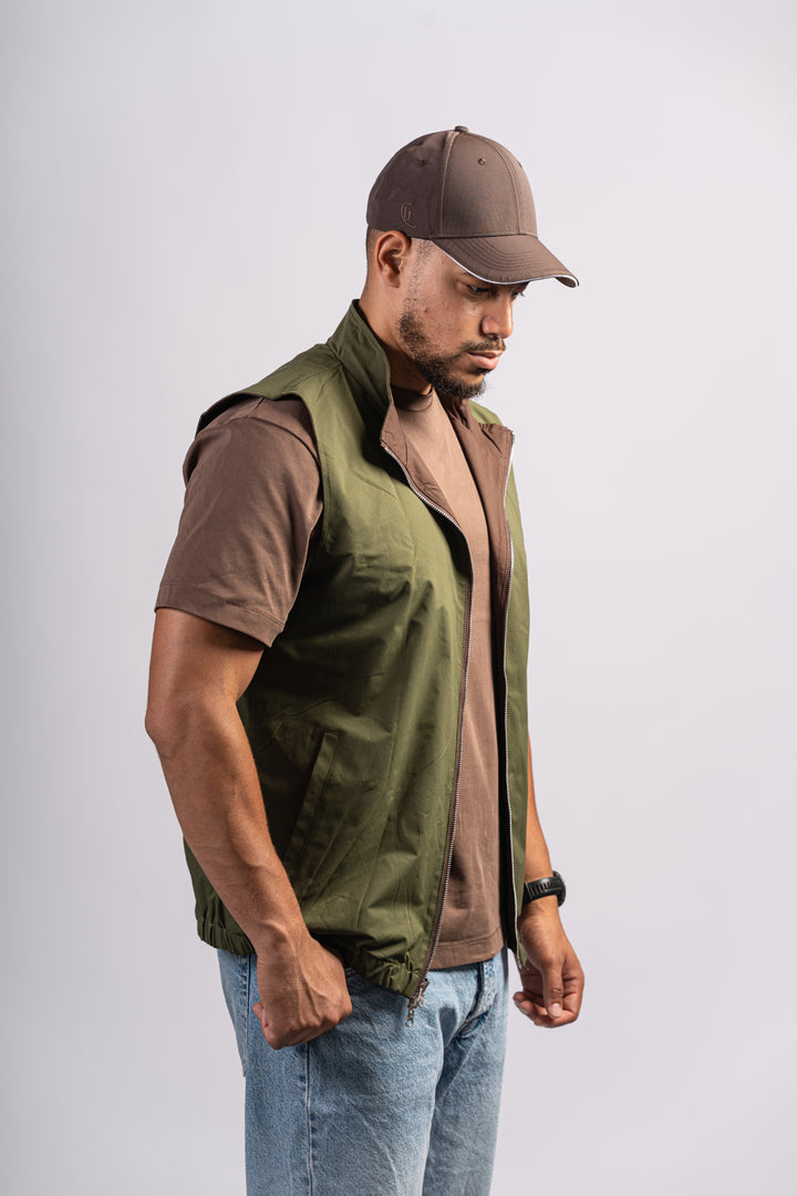 GREEN/BROWN BODYWARMER