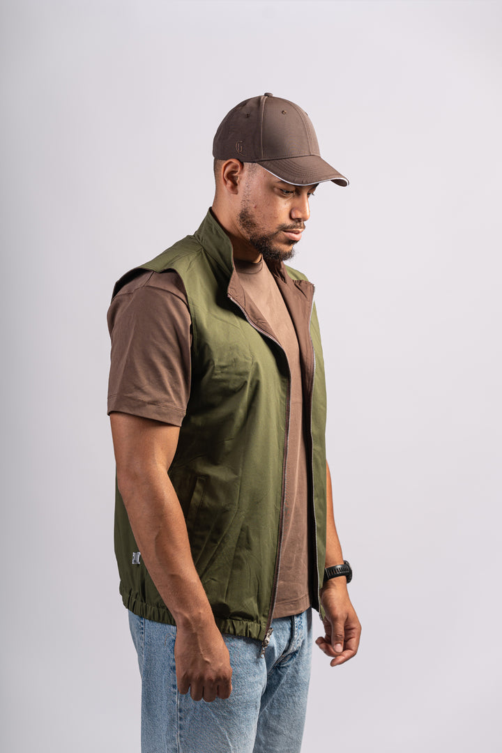 GREEN/BROWN BODYWARMER