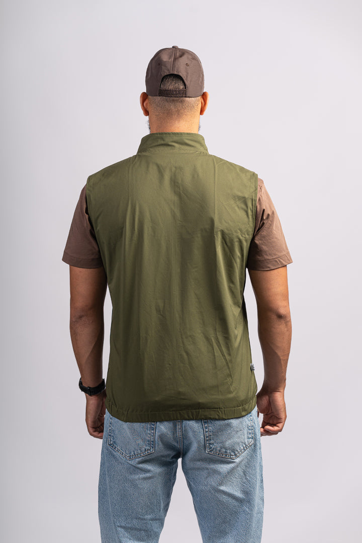 GREEN/BROWN BODYWARMER