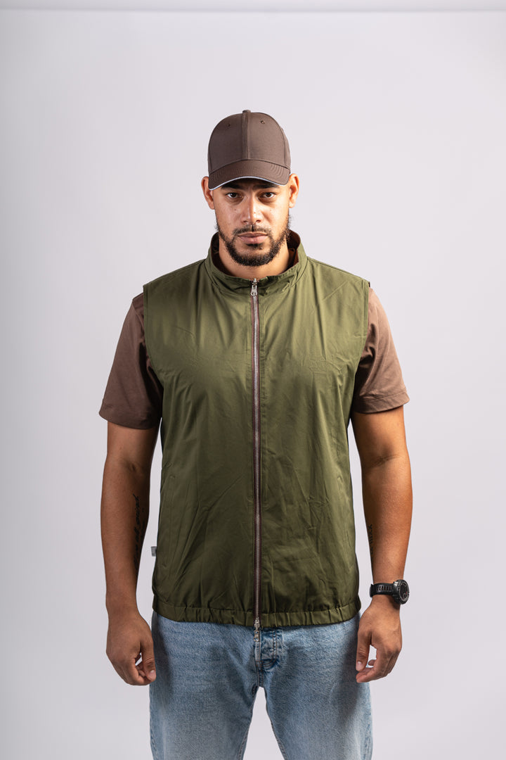 GREEN/BROWN BODYWARMER