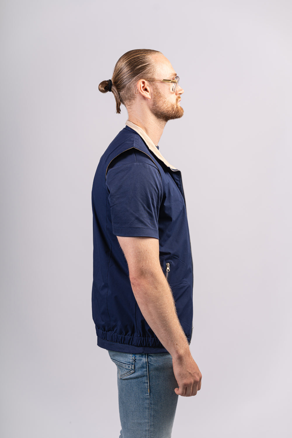 BLUE/BEIGE BODYWARMER