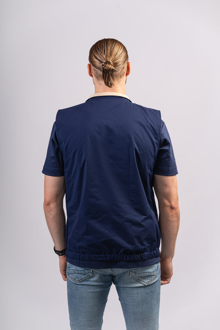 BLUE/BEIGE BODYWARMER