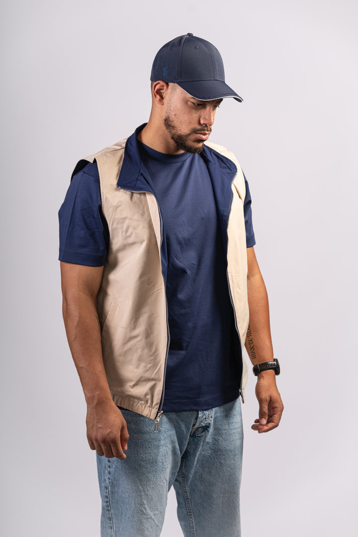 BLUE/BEIGE BODYWARMER